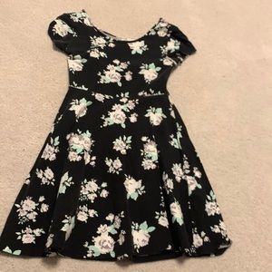 Black dress with white flowers